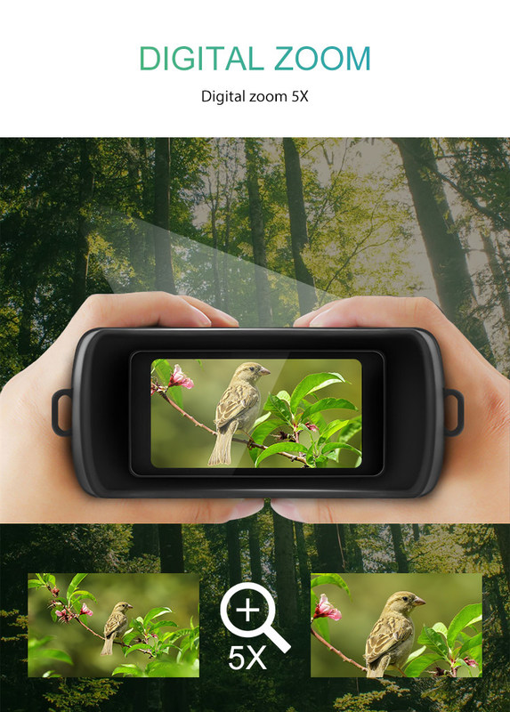 Night Vision Nvg Thermal Goggles Hunting Digital Camera 5X Zoom R6